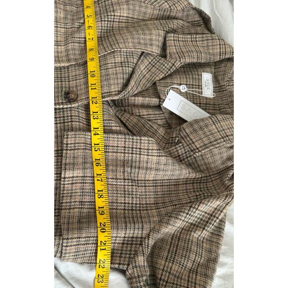 Sage The Label Plaid double flap crop Button Up top Women’s Size Small NEW Nwts - Picture 10 of 11
